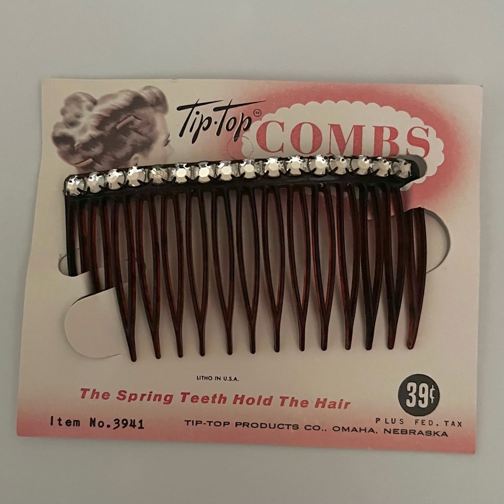 NWT Vintage 1960s Briwn Hair Comb
